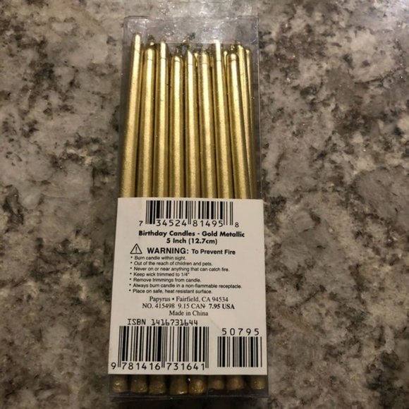 5 inch Tall gold metallic candles - Picture 1 of 6